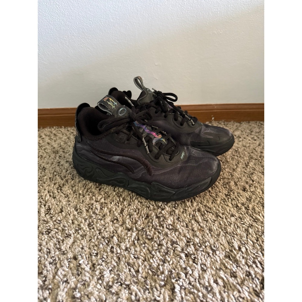 PUMA MB.04 Lo Black Amethyst Basketball Sneakers Size 4